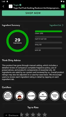 Think Dirty android App screenshot 2